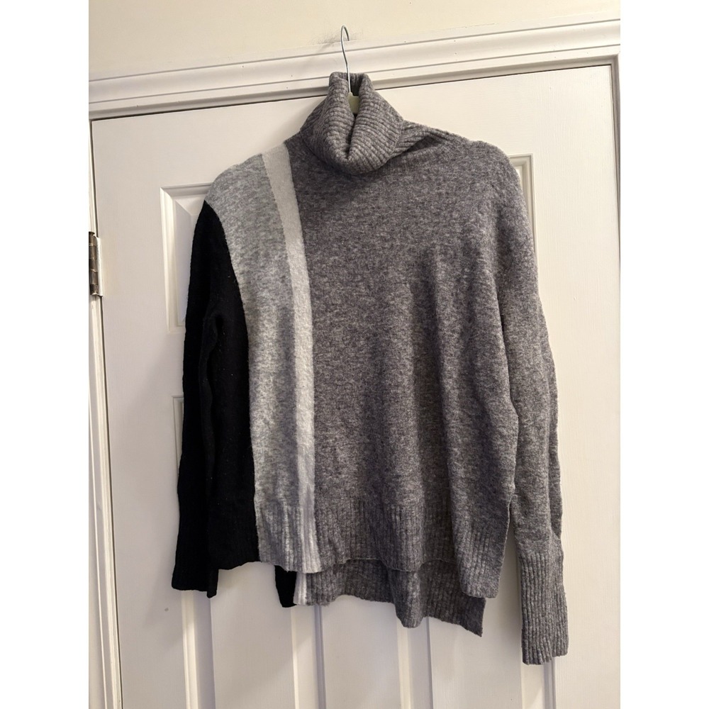 ATHLETA Transit Colorblock Merino Wool Turtleneck Sweater Women's Oversized XS